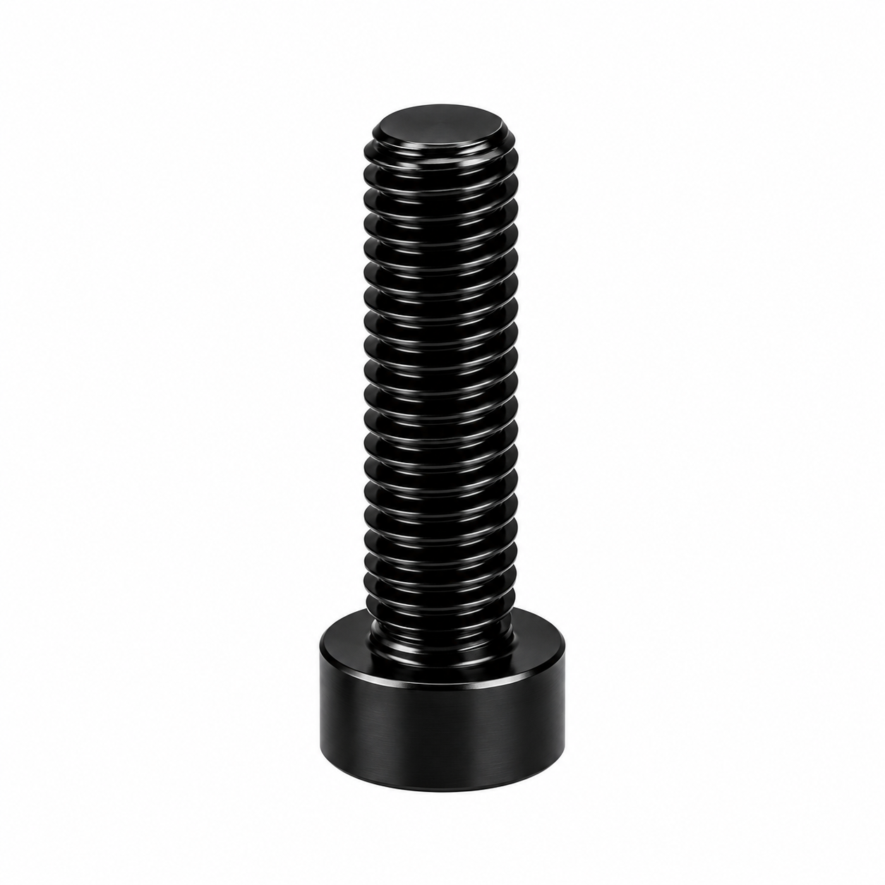 Black Aluminium Top Cap Bolt on white
