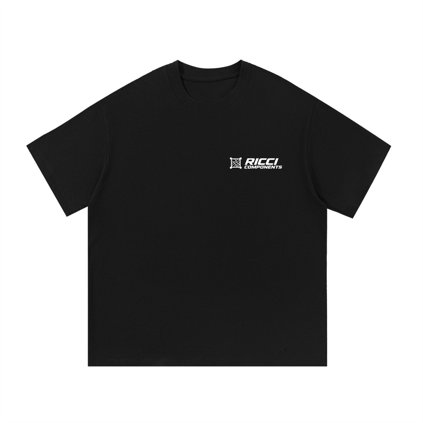 Black Ricci Components T-Shirt on white
